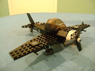 LEGO LOT #118 CUSTOM WW2 WORLD WAR 2 BLACK GERMAN FIGHTER PLANE 