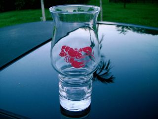   DRINK GLASS BOILED MAINE LOBSTER LOGO LIBBEY GLASS COMPANY 6.5 IN