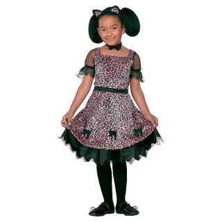   GHOUL LEOPARD PINK & BLACK SPOILED CAT CHILD COSTUME MED 8 10 NEW