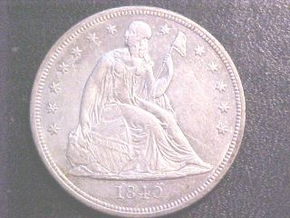 1840 Seated Liberty Silver DollarAU GradeFirst Year~