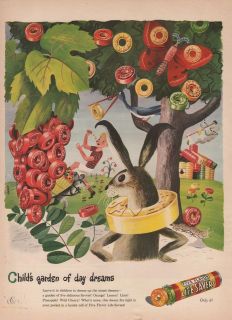 1945 VINTAGE LIFE SAVERS CHILDS GARDEN OF DAY DREAMS CANDY PRINT AD