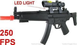 MP5 SPRING AIRSOFT RIFLE Gun LASER & LED LIGHT Sniper pistol SMG 6mm 