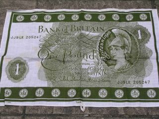 VINTAGE PURE IRISH LINEN ULSTER OLD POUND NOTE TEA TOWEL B884 **NEW**