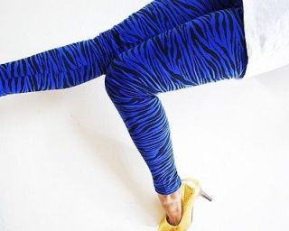   Size Wild BLUE ZEBRA LEGGINGS XL XXL 1X 2X Animal Print Tights Pants