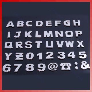 40pcs Chrome 3D Letters & Numbers Sticker Car Badge Emblem logo Decal 