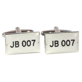 JB007 James Bond 007 Car Licence Plates Cufflinks BNIB