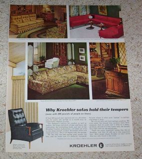   page   Kroehler living room sofa dining chair furniture vintage Advert