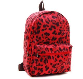 LEOPARD PRINTED SUEDE MEN WOMEN School bag Backpack Book bags Rucksack 