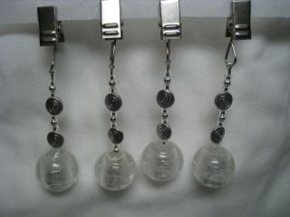 Hand Made Glass Foil & Silver Tablecloth Weights Set of 4 with Gift 