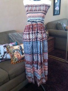 Boho Hippie Gypsy Festival African Africa Tribal Ethnic Maxi Dress SZ 