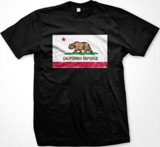 California Republic Flag Mens T shirt United States West Coast Sunny 