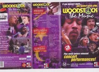 WOODSTOCK THE MUSIC X 3 TAPES MINT SEALED VIDEO PAL VHS~ A RARE FIND