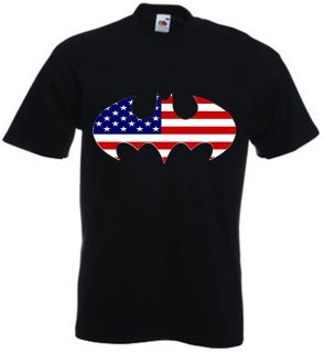 Mens Stars and Stripes T Shirt   USA Batman   all sizes avalible