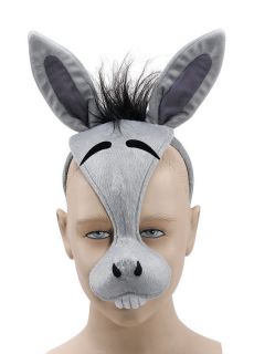 Grey Donkey Farm animal face mask with sound fancydress