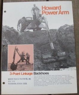   Power Arm 3 Point Backhoe Showroom Brochure Original OE Literature