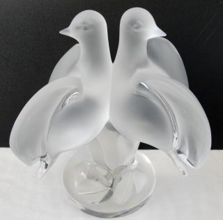   Ariane Dove Crystal Lovebirds 9 Tall Figurine Sculpture Signed