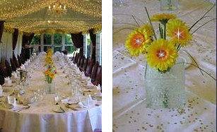 Gerbera & diamante wedding table centre piece   comes in any colour 