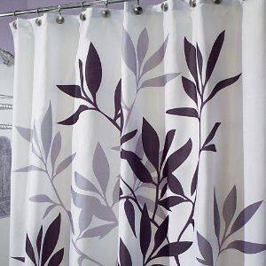 Beautiful Gray Leaves Shower Curtain Rust proof grommets NEW Free 
