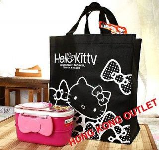 Hello Kitty Bento Lunch Box Bag Sanrio Black C49e