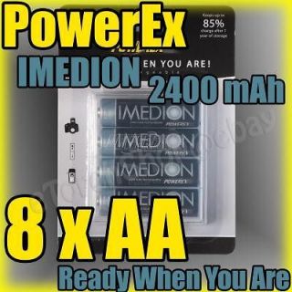 PowerEx IMEDION 8 AA 2400 Rechargeable Battery & Case