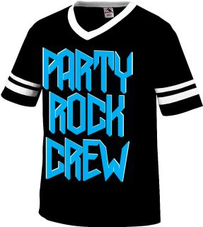 Party Rock Crew Mens V Neck Ringer T Shirt LMFAO Music Songs Lyrics
