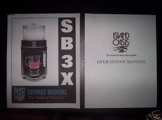 Island Oasis SB3X Service Manual & Operational Manual