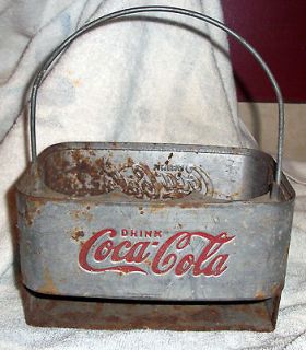 Highly Collectable Vintage Rare Coca Cola Coke Metal Bottle Carrier 