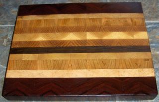 thick Mixed Hardwood End grain Butcher Block Cutting board 13 X 