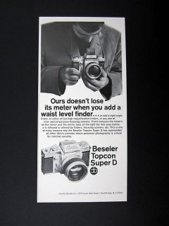 Beseler Topcon Super D 35mm Camera 1969 print Ad advertisement