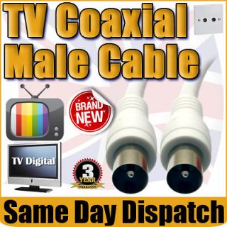 Coaxial TV Aerial Coax Extension VCR Cable Lead 1M 1.5M 2M 3M 5M 10M 