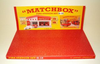 Matchbox Lesney Fire Station Set G 10 Repro Large Display Stand