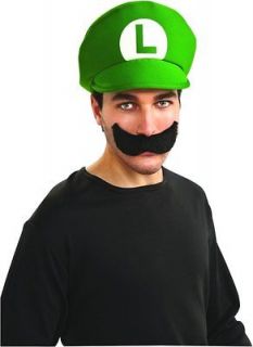   Gifts Super Mario Brothers Green Luigi Logo Hat and Moustache Kit