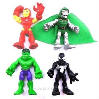 Lot 4X MARVEL Super Hero Squad Hulk Iron man The Avengers Spider man 
