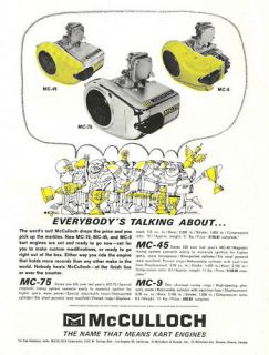 Vintage 1964 McCulloch MC 9, MC 45 & MC 75 Go Kart Ad