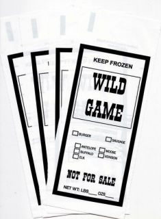 WILD GAME GROUND MEAT FREEZER CHUB BAGS 1LB 1000 COUNT