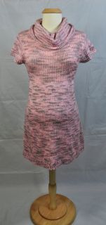 NEW Maternity Soft Pink & Black Career Casual Cowl Neck Sweater Dress 