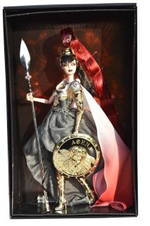 Mattel   Barbie as the Goddess   Athena   Brand new in shipper Gold 
