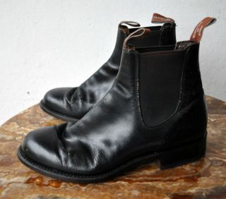   Black Leather Riding Boots Shoes Sz 7 G WF AU Mens/Sz 40(Eu) Unisex