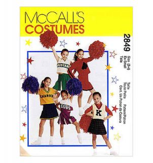 McCall’s 2849 Girls Cheerleader Outfits Sewing Pattern Sz 8 10 or 12 