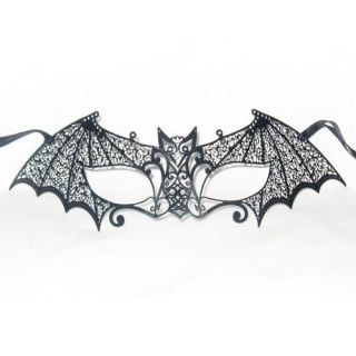 Black Bat Mask Laser Cut Metal Lace Renaissance Gothic