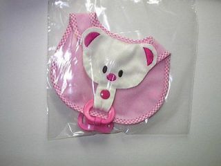   bib with pacifier girl teddy bear doll clothes, stuffed animal toy