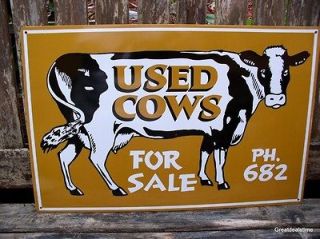 Metal Wall Decor Tin Sign USED COWS for Sale Advertising Farm Sign