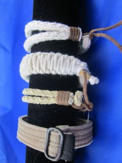 Men Hollister HCO Thick Rope Leather Bracelet NWOT