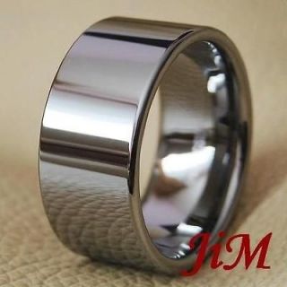 MENS TUNGSTEN RING 12MM PIPE CUT WEDDING BAND TITANIUM COLOR JEWELRY 