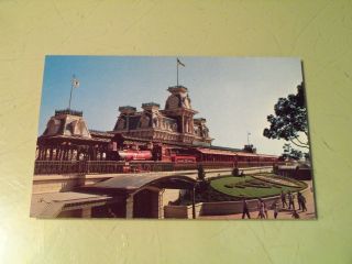 Vintage Walt Disney World Steam Railroad PC Postcard FL Florida