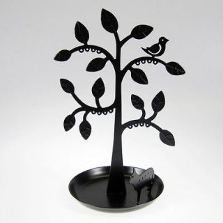   Tree Jewelry Stand Earring Holder Organizer Leaves cat kitty METAL