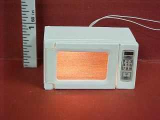 Lighted Microwave 12 volt   White   LEGH232Wh,   Dollhouse Miniature