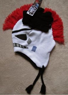 STAR WARS Lego *Stormtrooper* 2pc Blk Mohawk Hat Cap Gloves Set NWT 4+