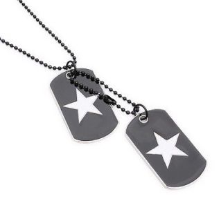   Military Army Style 2 Dog Tags Chain Beauty Mens Pendant Necklace