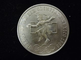 1968 Mexico 25 Pesos Olympic Silver Coin